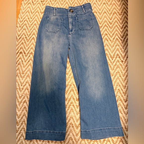 Anthropologie Pilcro and the Letterpress Light Blue Cropped Wide-Leg Jeans, 27P - Picture 1 of 7